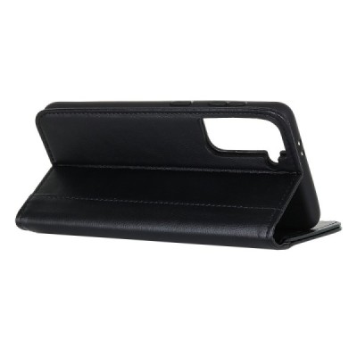 Samsung Galaxy S21 (G991B) melns ādas atvērams maciņš ar magnetu | Vacins.lv