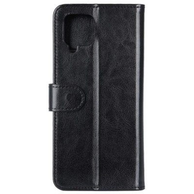 Samsung Galaxy A12 (A125F) atverčiamas juodas odinis dėklas - piniginė | Priedai.lt