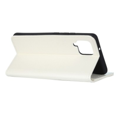 Samsung Galaxy A12 (A125F) atvēramais ādas balts maciņš (maks) | Vacins.lv