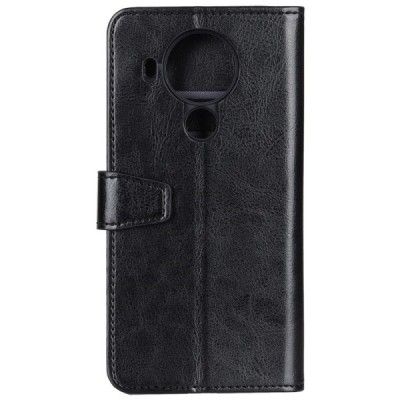 Nokia 5.4 atverčiamas juodas odinis dėklas - piniginė | Priedai.lt