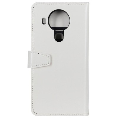 Nokia 5.4 atvēramais ādas balts maciņš (maks) | Vacins.lv