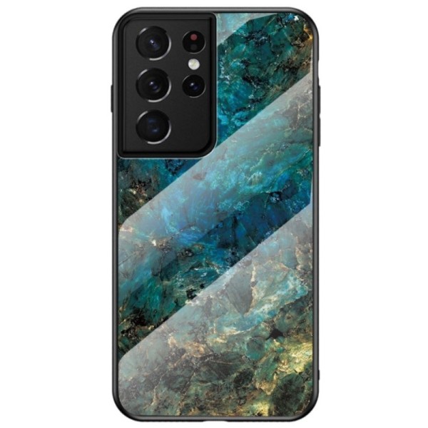 „Marble“ cieta silikona (TPU) apvalks - zils (Galaxy S21 Ultra)