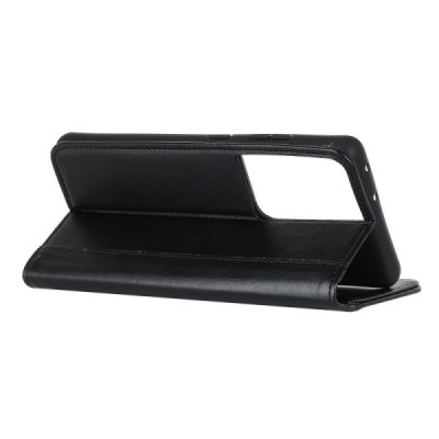 Samsung Galaxy S21 Ultra (G998B) melns ādas atvērams maciņš ar magnetu | Vacins.lv