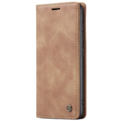 Samsung Galaxy S21+ (G996B) CaseMe Retro solīds atvēramais ādas brūns maciņš - maks | Vacins.lv