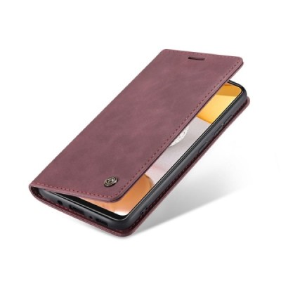 Samsung Galaxy S21 Ultra (G998B) CaseMe Retro solīds atvēramais ādas bordo maciņš - maks | Vacins.lv