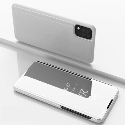 LG K42 (K52) plastmasas atvērams sudrabs ādas maciņš | Vacins.lv