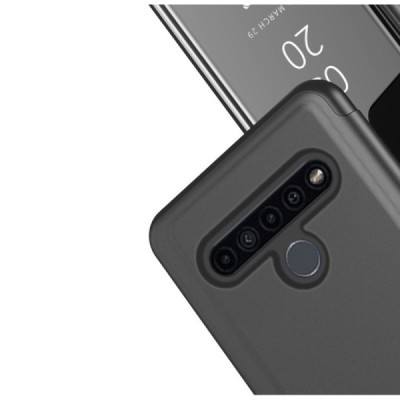 LG K61 plastmasas atvērams melns ādas maciņš | Vacins.lv