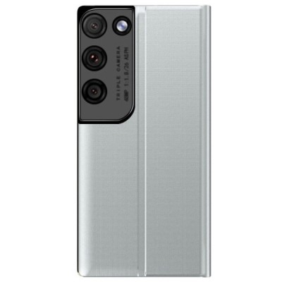 Samsung Galaxy S21 Ultra (G998B) View Line sudrabs atvērams maciņš (maks) | Vacins.lv