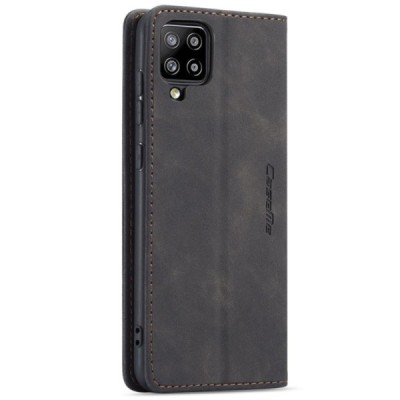 Samsung Galaxy A42 5G CaseMe Retro solīds atvēramais ādas melns maciņš - maks | Vacins.lv