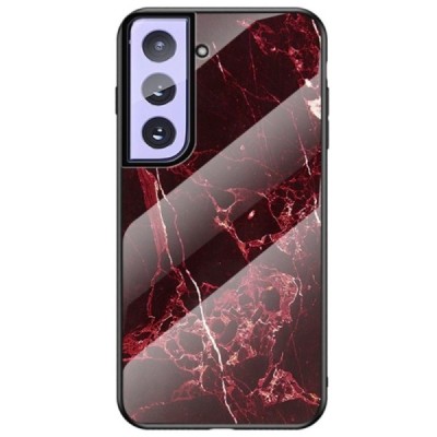 Samsung Galaxy S21+ (G996B) „Marble“ cieta silikona (TPU) melns / sarkans apvalks | vacins.lv