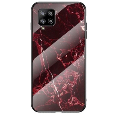 Samsung Galaxy A42 5G „Marble“ cieta silikona (TPU) melns / sarkans apvalks | vacins.lv