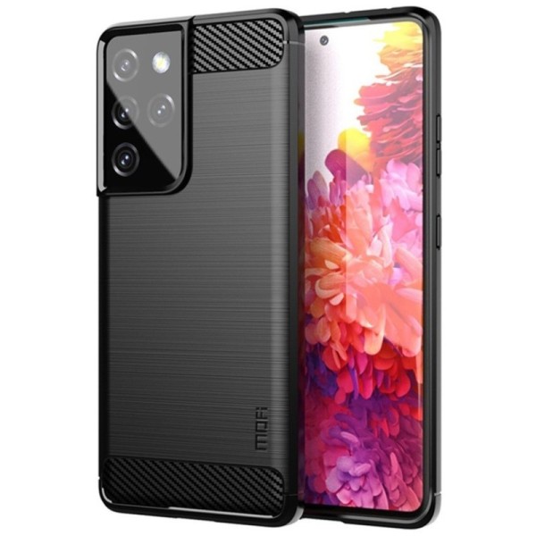 „Mofi“ cieta silikona (TPU) apvalks - melns (Galaxy S21 Ultra)