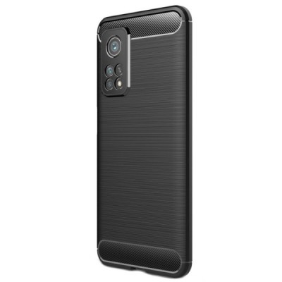 Xiaomi Mi 10T (Mi 10T Pro) „Carbon“ cieta silikona (TPU) melns apvalks | vacins.lv