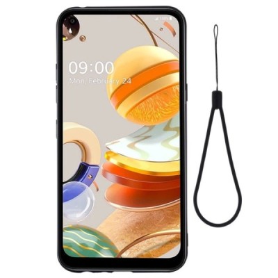 LG K61 „Shell“ cieta silikona (TPU) melns apvalks | vacins.lv