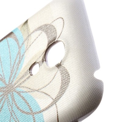 Atverčiamas gėlėtas „S-View“ stiliaus mėlynas Samsung Galaxy S4 Mini dangtelis / Priedai.lt