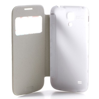 Atverčiamas gėlėtas „S-View“ stiliaus mėlynas Samsung Galaxy S4 Mini dangtelis / Priedai.lt