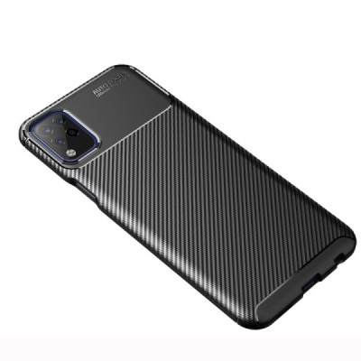 LG K42 „Carbon“ Fiber kieto silikono TPU juodas dėklas - nugarėlė | Priedai.lt