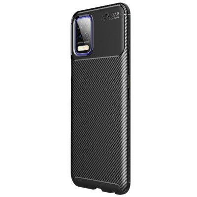 LG K52 „Carbon“ Fiber cieta silikona (TPU) melns apvalks | vacins.lv