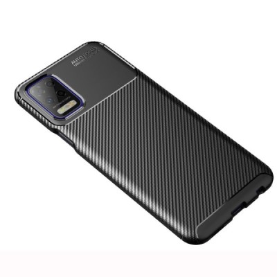 LG K52 „Carbon“ Fiber kieto silikono TPU juodas dėklas - nugarėlė | Priedai.lt