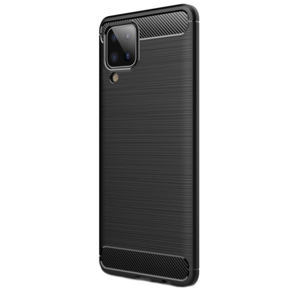 „Carbon“ kieto silikono (TPU) dėklas - juodas (Galaxy A12)