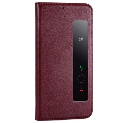 „Royale“ Huawei P20 Pro bordo odinis atverčiamas dėklas su langeliu | Priedai.lt