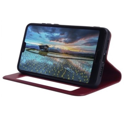 „Royale“ Huawei P20 Pro bordo atvēramais ar lodziņu maciņš | Vacins.lv