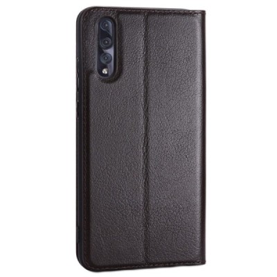 „Royale“ Huawei P20 Pro tamsiai rudas odinis atverčiamas dėklas su langeliu | Priedai.lt