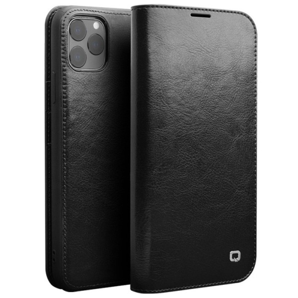 „QIALINO“ atvēramais ādas maciņš - melns (iPhone 11 Pro)