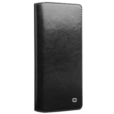 Samsung Galaxy Note 20 (N980F) „QIALINO“ atvēramais ādas melns maciņš - maks | Vacins.lv