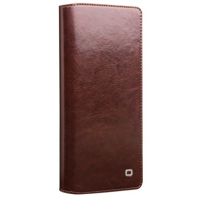 Samsung Galaxy Note 20 (N980F) „QIALINO“ atverčiamas rudas odinis dėklas - knygutė | Priedai.lt