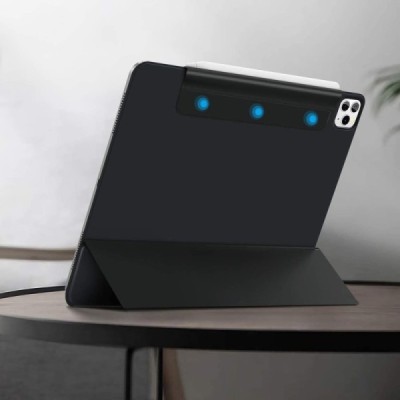 Apple iPad Pro 11 (2022, 2021, 2020, 2018, Air 4 2020) Leather Smart Cover melns atvēramais maciņš | Vacins.lv