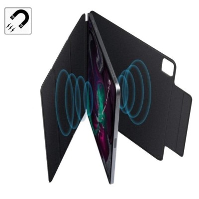 Apple iPad Pro 11 (2022, 2021, 2020, 2018, Air 4 2020) Leather Smart Cover melns atvēramais maciņš | Vacins.lv