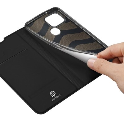 Google Pixel 5 „Dux Ducis“ Skin sērijas melns ādas atvērams maciņš | Vacins.lv