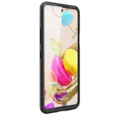 LG K42 „Carbon“ cieta silikona (TPU) melns apvalks | vacins.lv