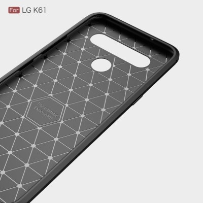 LG K61 „Carbon“ kieto silikono TPU juodas dėklas - nugarėlė | Priedai.lt