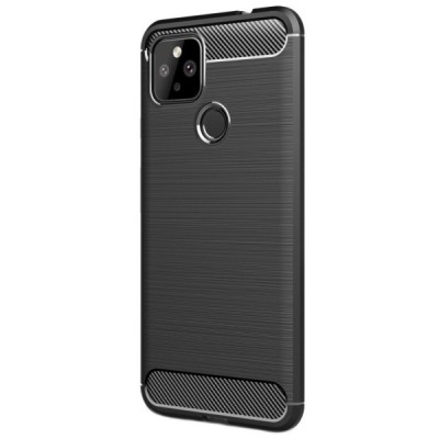 Google Pixel 4A 5G „Carbon“ cieta silikona (TPU) melns apvalks | vacins.lv