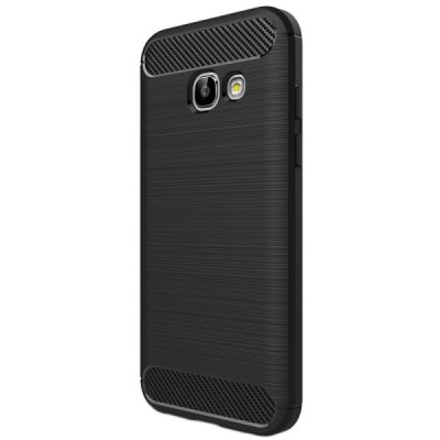 Samsung Galaxy A3 (2017) A320 „Carbon“ kieto silikono TPU juodas dėklas - nugarėlė | Priedai.lt