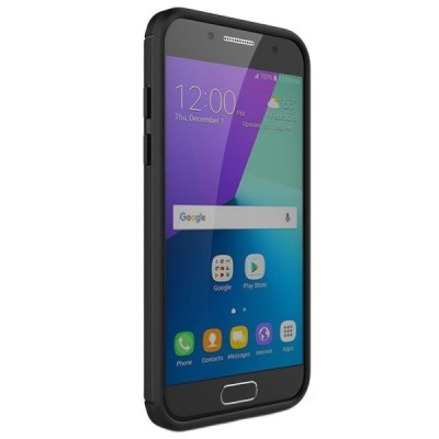 Samsung Galaxy A3 (2017) A320 „Carbon“ cieta silikona (TPU) melns apvalks | vacins.lv