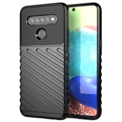 LG K61 „Twill“ cieta silikona (TPU) melns apvalks | vacins.lv