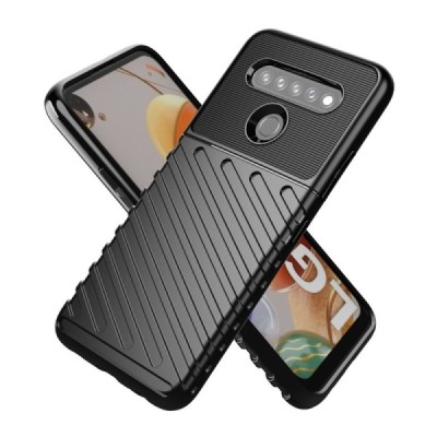 LG K61 „Twill“ cieta silikona (TPU) melns apvalks | vacins.lv