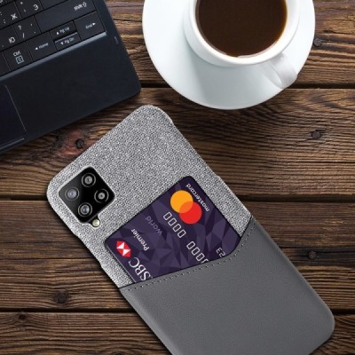 „KSQ“ Shell Samsung Galaxy A42 5G pilkas odinis dėklas - nugarėlė su kišenėle kortelėms | Priedai.lt