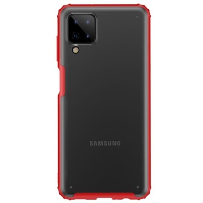 Samsung Galaxy A12 (A125F) Armor skaidrus raudonos spalvos apvadais kieto silikono (TPU) dėklas | Priedai.lt