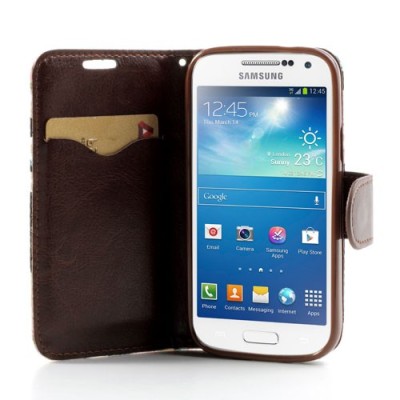 Atverčiamas Samsung Galaxy S4 Mini gėlėtas spalvotas dėklas (piniginė) / Priedai.lt