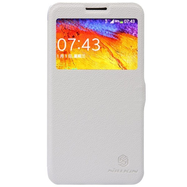 „Nillkin“ Fresh atverčiamas dėklas - baltas (Galaxy Note 3 Neo)