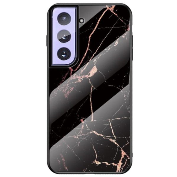 „Marble“ cieta silikona (TPU) apvalks - melns / zelta (Galaxy S21+)