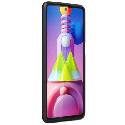Samsung Galaxy M51 (M515) „Carbon“ cieta silikona (TPU) melns apvalks | vacins.lv