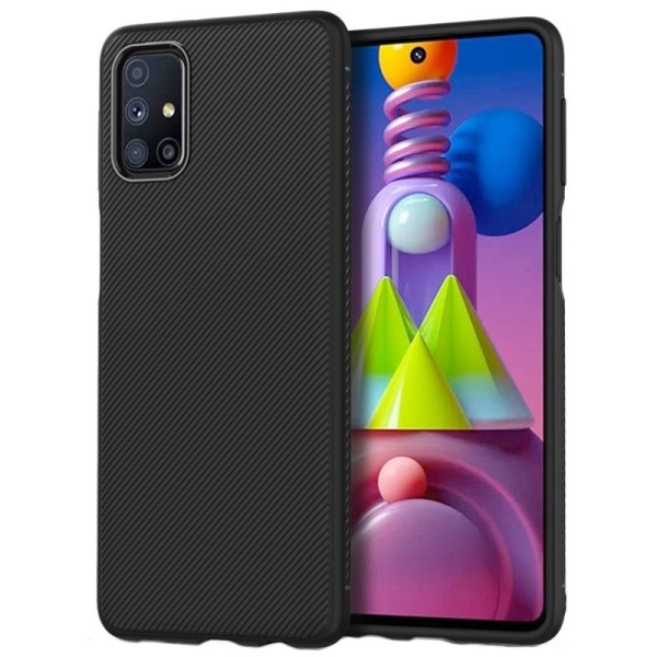 „Jazz“ cieta silikona (TPU) apvalks - melns (Galaxy M51)