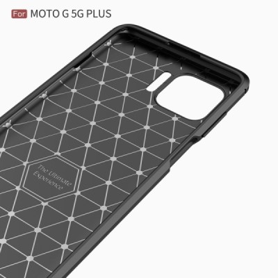 Motorola Moto G 5G Plus „Carbon“ cieta silikona (TPU) melns apvalks | vacins.lv