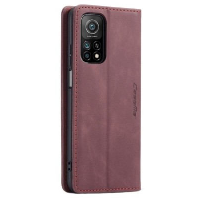 Xiaomi Mi 10T (Mi 10T Pro) CaseMe Retro solīds atvēramais ādas bordo maciņš - maks | Vacins.lv