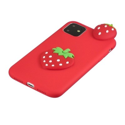 Apple iPhone 11 „Squezy“ Strawberry sarkans cieta silikona (TPU) apvalks | vacins.lv